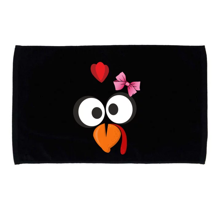 Cute Turkey Face Pink Bow Tie Microfiber Hand Towel