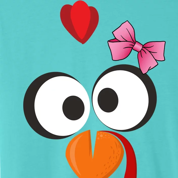 Cute Turkey Face Pink Bow Tie ChromaSoft Performance T-Shirt