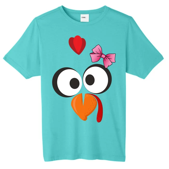 Cute Turkey Face Pink Bow Tie ChromaSoft Performance T-Shirt