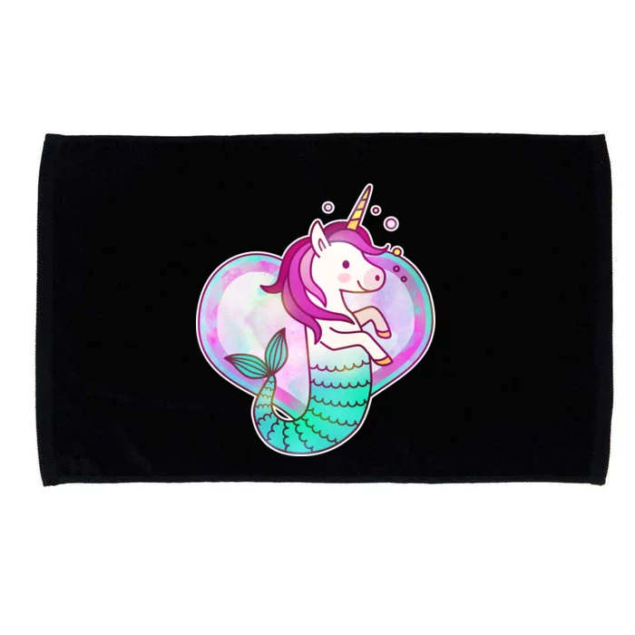 Cute Unicorn Mermaid Heart Microfiber Hand Towel