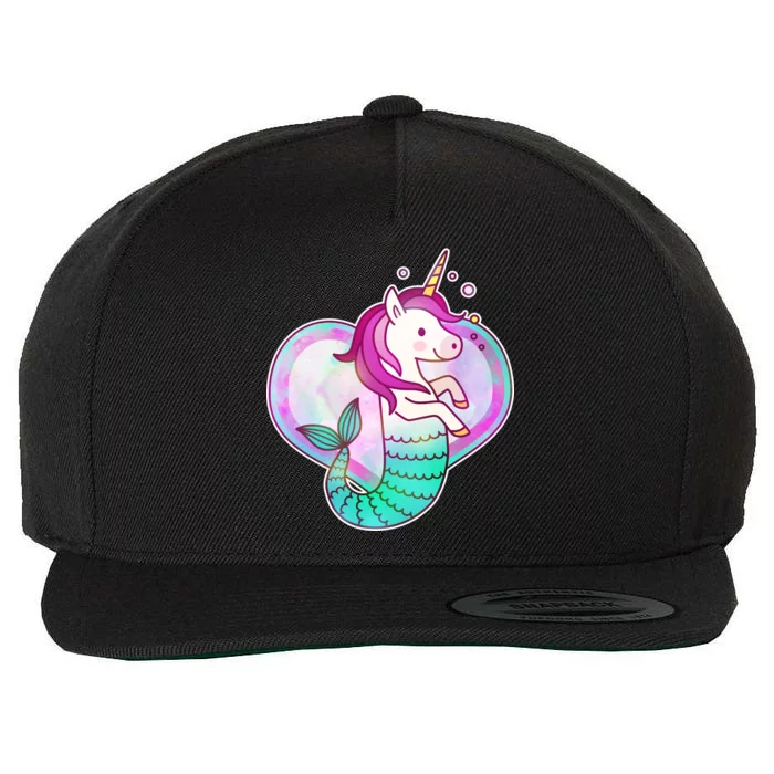 Cute Unicorn Mermaid Heart Wool Snapback Cap