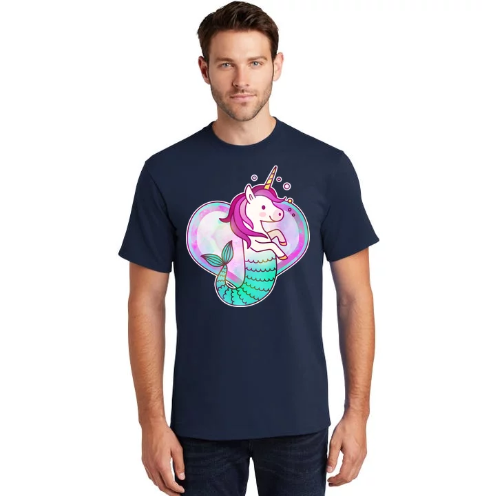 Cute Unicorn Mermaid Heart Tall T-Shirt