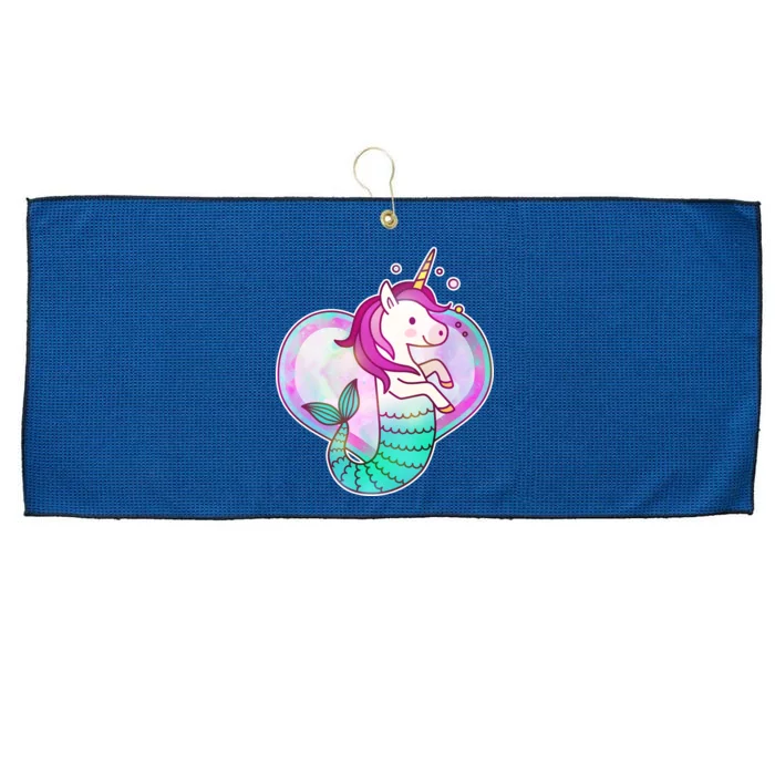 Cute Unicorn Mermaid Heart Large Microfiber Waffle Golf Towel