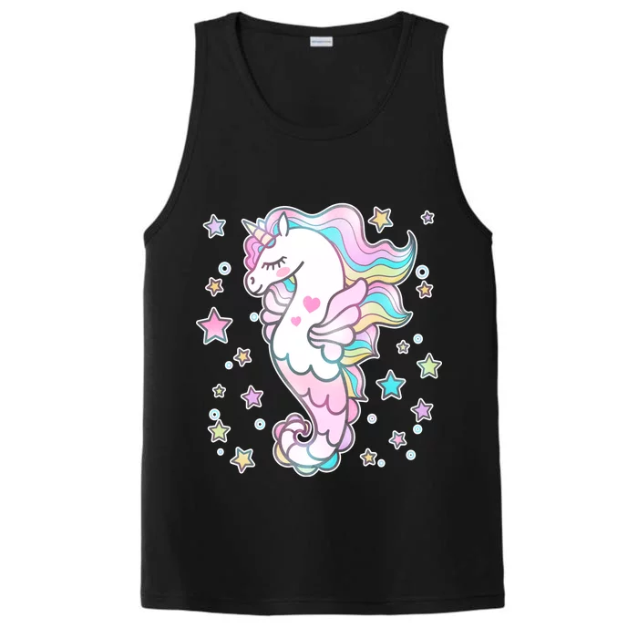 Cute Unicorn Seahorse Uni-Maid Performance Tank