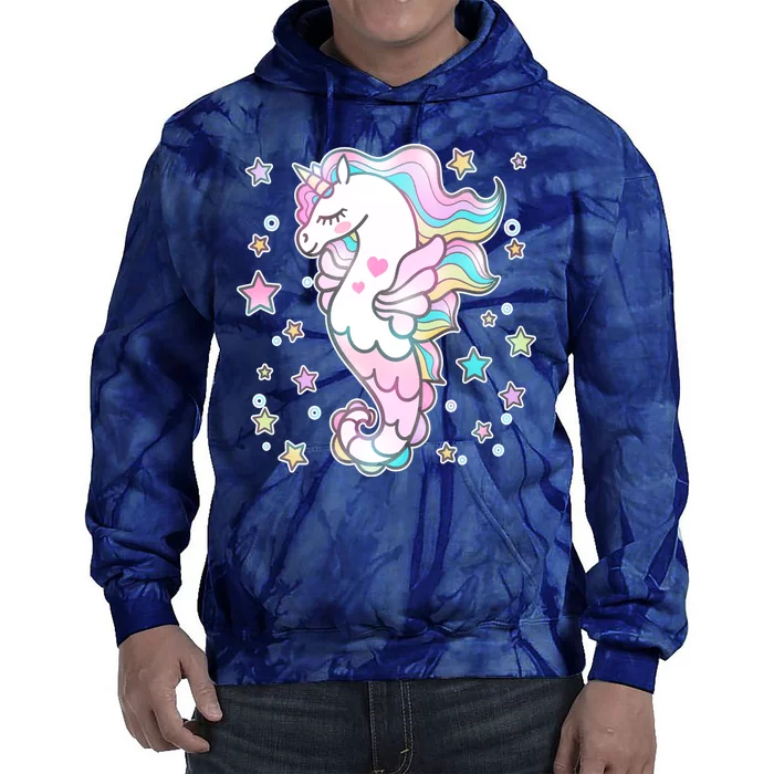 Cute Unicorn Seahorse Uni-Maid Tie Dye Hoodie