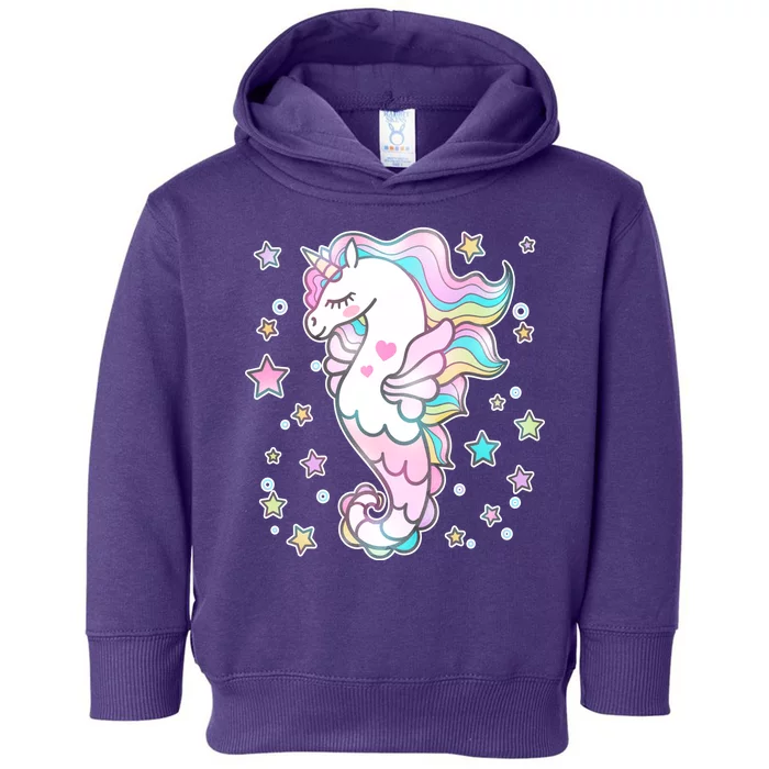 Cute Unicorn Seahorse Uni-Maid Toddler Hoodie