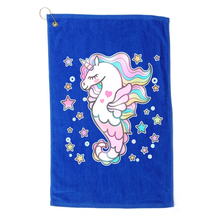 Cute Unicorn Seahorse Uni-Maid Platinum Collection Golf Towel