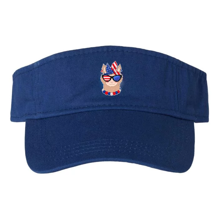 Cute USA Patriotic Llama Valucap Bio-Washed Visor