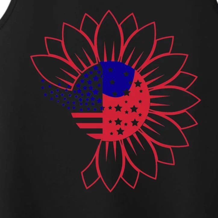 Cute USA Sunflower Flag Performance Tank