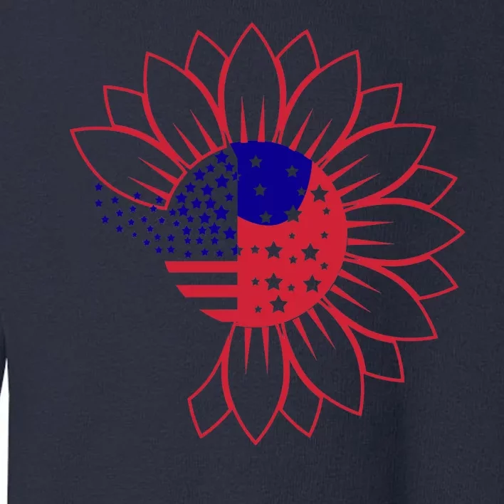 Cute USA Sunflower Flag Toddler Sweatshirt