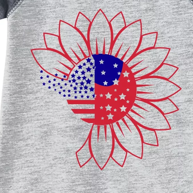 Cute USA Sunflower Flag Infant Baby Jersey Bodysuit