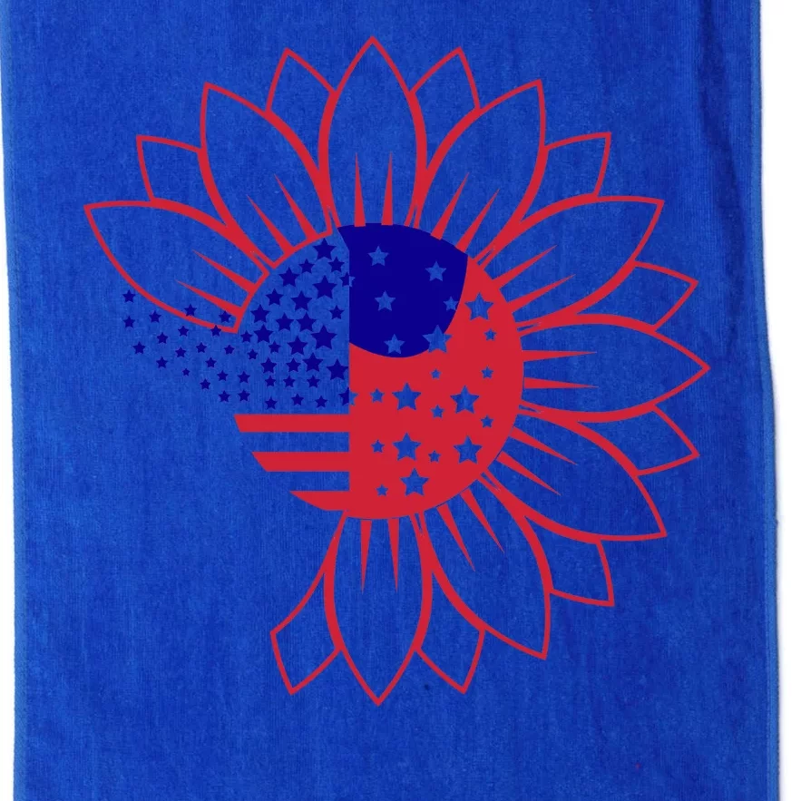 Cute USA Sunflower Flag Platinum Collection Golf Towel