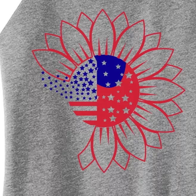 Cute USA Sunflower Flag Women’s Perfect Tri Rocker Tank