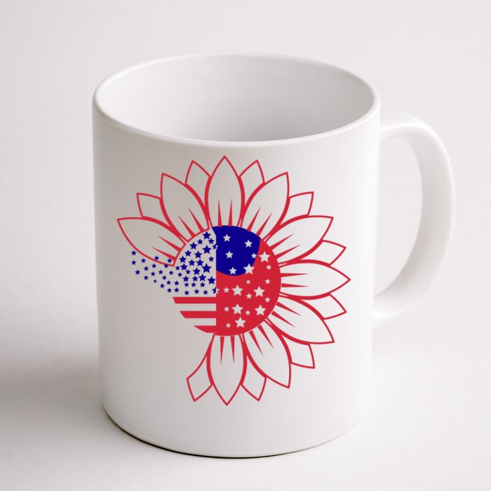 Cute USA Sunflower Flag Front & Back Coffee Mug