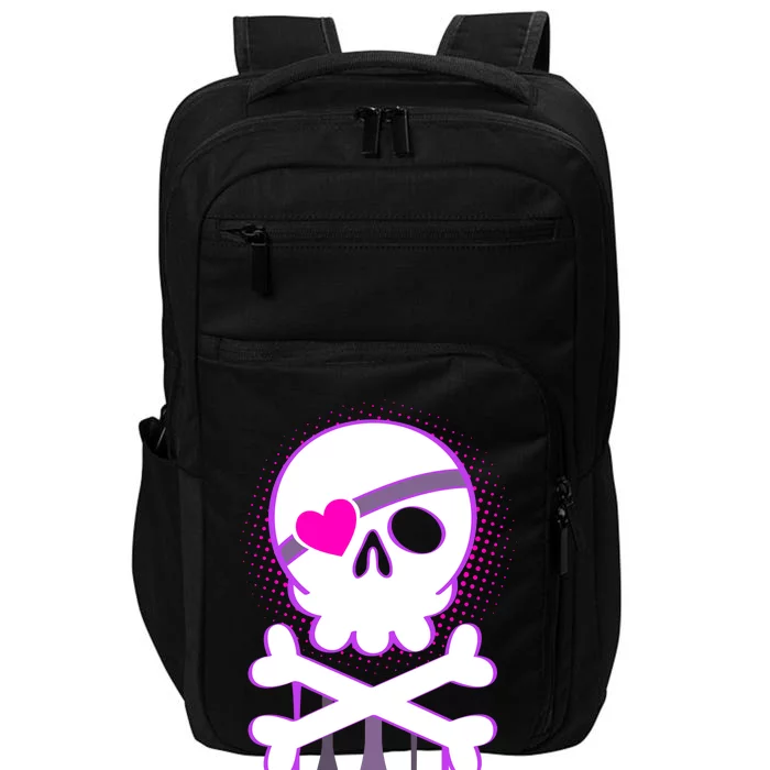 Cute Valentine Skull Eye Patch Impact Tech Backpack