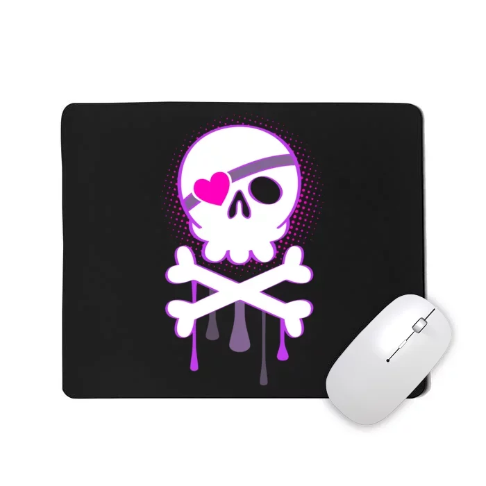 Cute Valentine Skull Eye Patch Mousepad