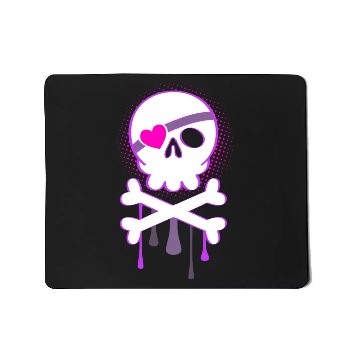 Cute Valentine Skull Eye Patch Mousepad