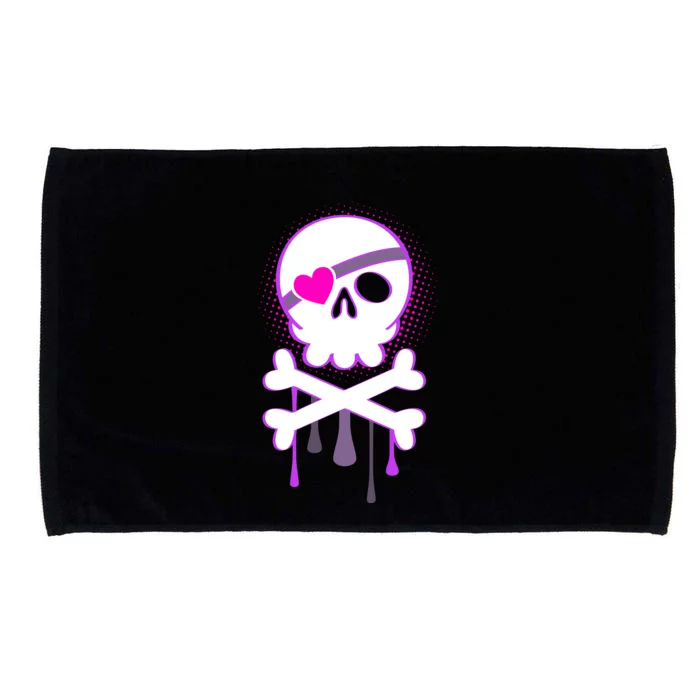 Cute Valentine Skull Eye Patch Microfiber Hand Towel