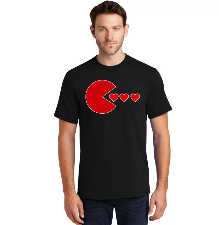 Cute Valentines Day Gamer Hear Retro Tall T-Shirt