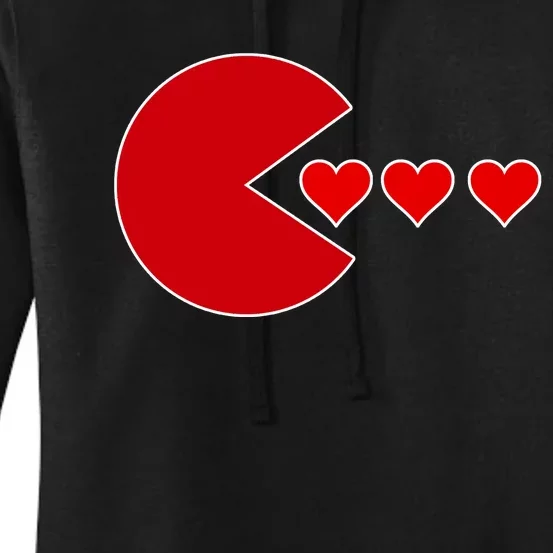 Cute Valentines Day Gamer Hear Retro Women's Pullover Hoodie