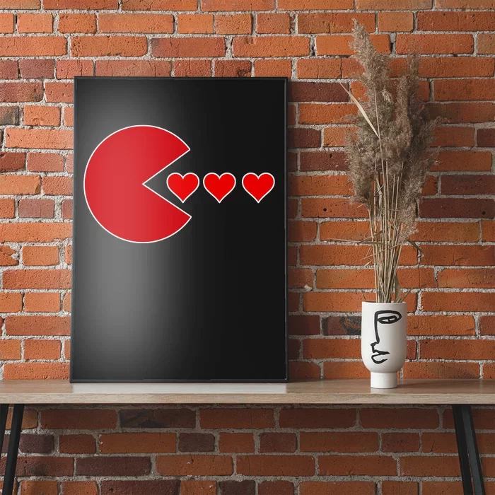 Cute Valentines Day Gamer Hear Retro Poster