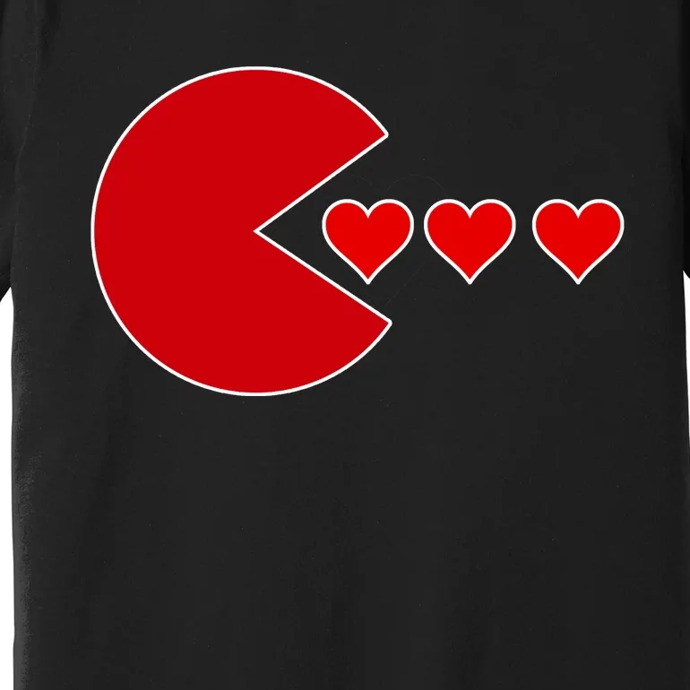 Cute Valentines Day Gamer Hear Retro Premium T-Shirt