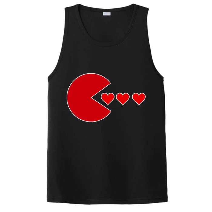 Cute Valentines Day Gamer Hear Retro Performance Tank