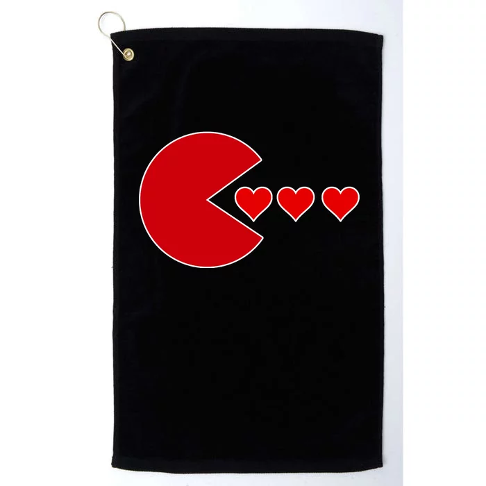 Cute Valentines Day Gamer Hear Retro Platinum Collection Golf Towel