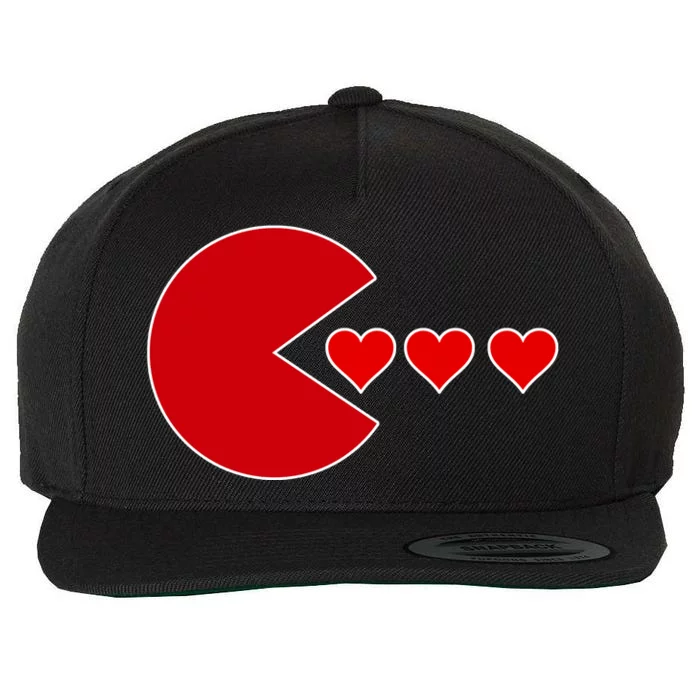 Cute Valentines Day Gamer Hear Retro Wool Snapback Cap