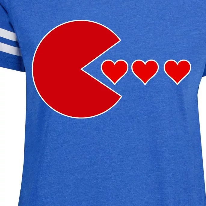 Cute Valentines Day Gamer Hear Retro Enza Ladies Jersey Football T-Shirt