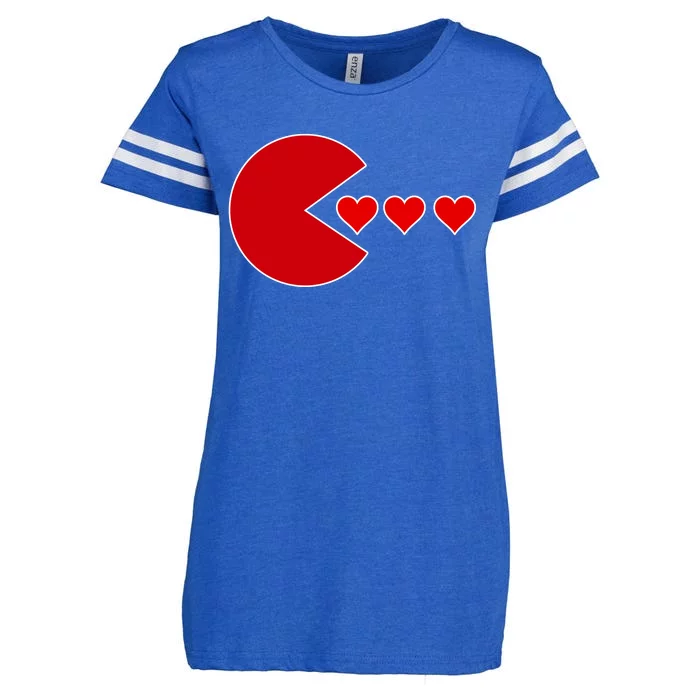 Cute Valentines Day Gamer Hear Retro Enza Ladies Jersey Football T-Shirt