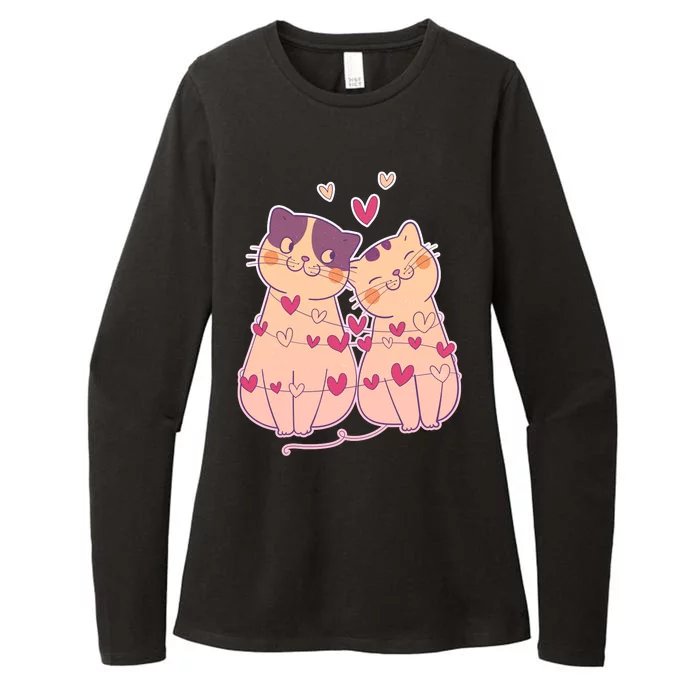 Cute Valentine's Day Kitties Womens CVC Long Sleeve Shirt