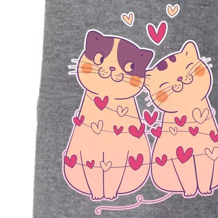 Cute Valentine's Day Kitties Doggie 3-End Fleece Hoodie