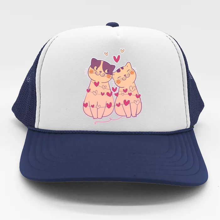 Cute Valentine's Day Kitties Trucker Hat