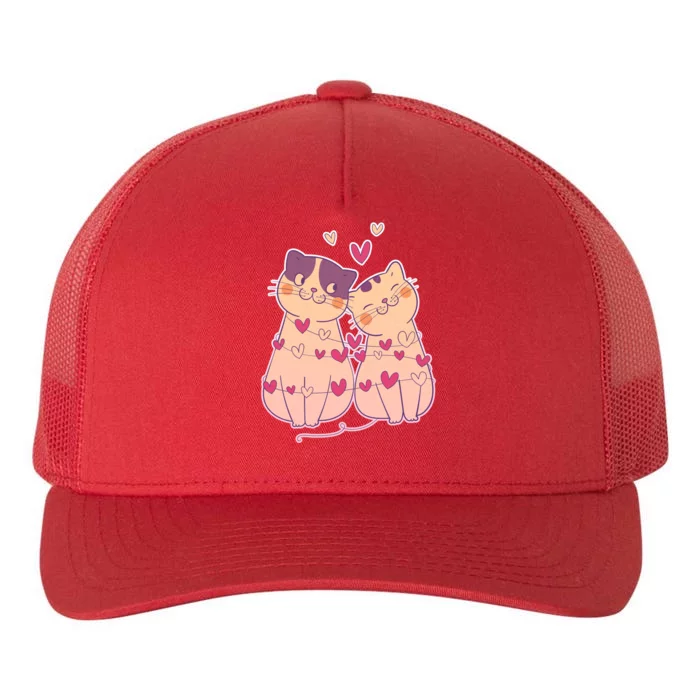 Cute Valentine's Day Kitties Yupoong Adult 5-Panel Trucker Hat