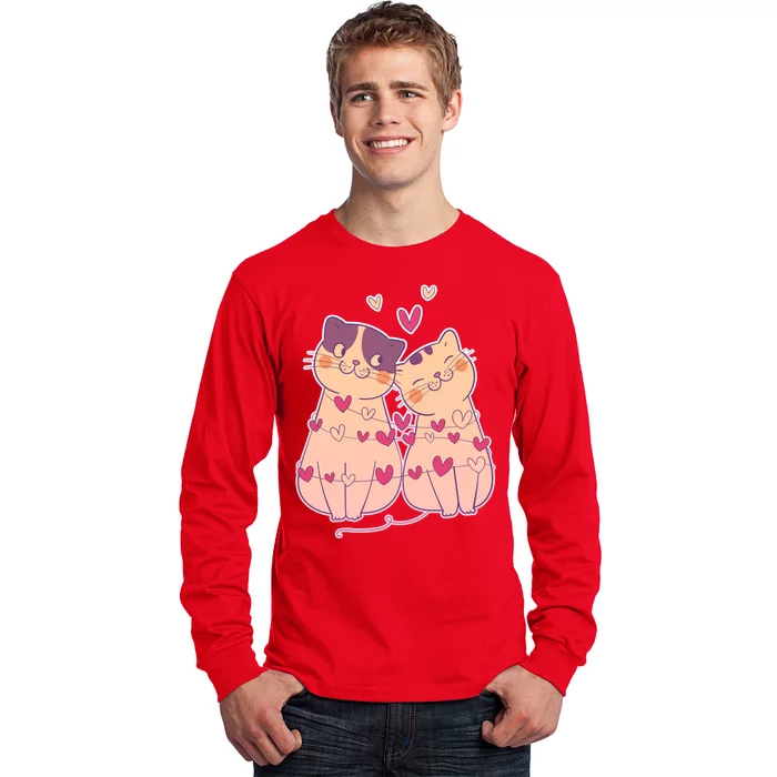 Cute Valentine's Day Kitties Long Sleeve Shirt