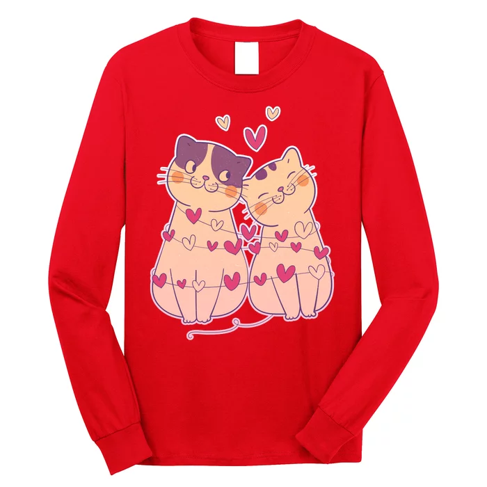 Cute Valentine's Day Kitties Long Sleeve Shirt