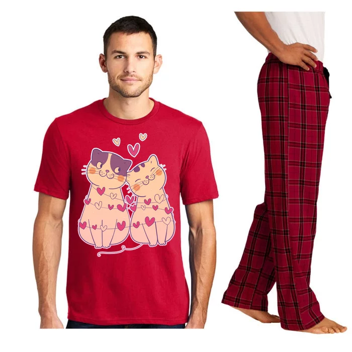 Cute Valentine's Day Kitties Pajama Set