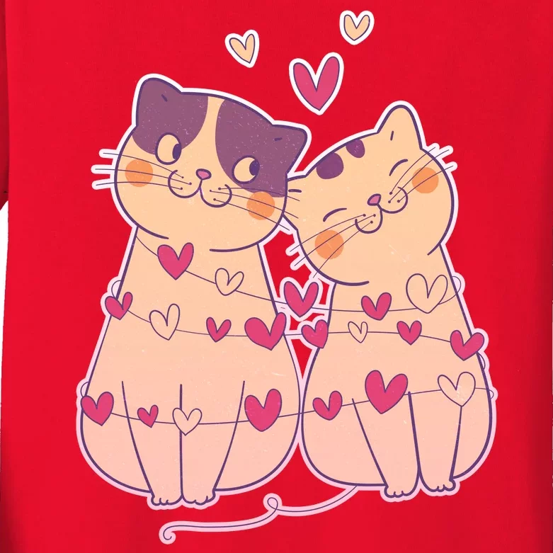 Cute Valentine's Day Kitties Kids Long Sleeve Shirt