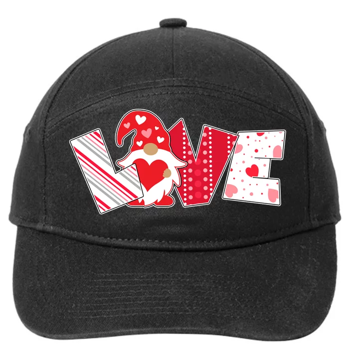 Cute Valentine's Day Love Gnome 7-Panel Snapback Hat