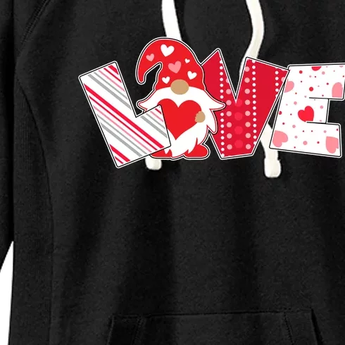 Cute Valentine's Day Love Gnome Women's Fleece Hoodie