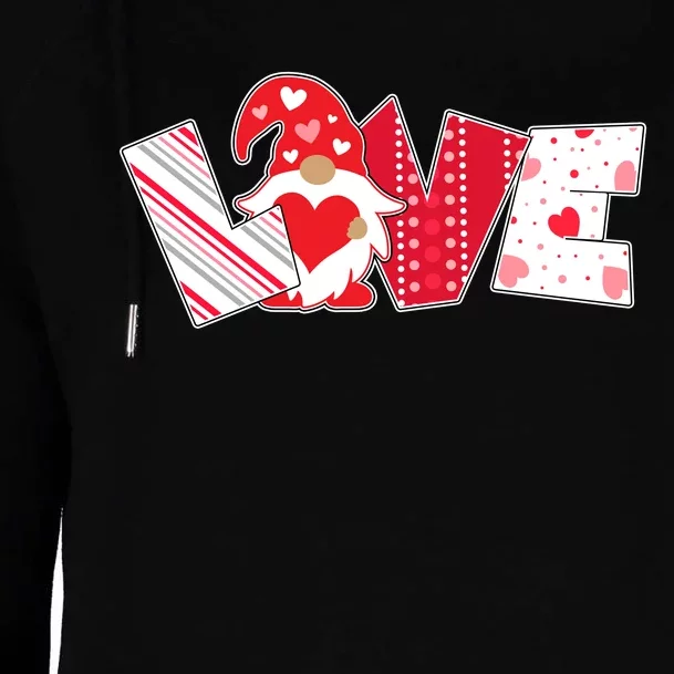 Cute Valentine's Day Love Gnome Womens Funnel Neck Pullover Hood