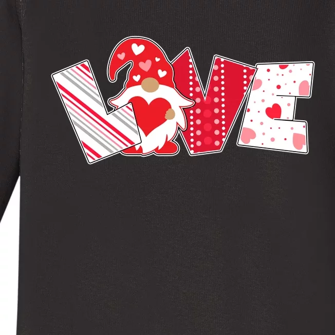 Cute Valentine's Day Love Gnome Baby Long Sleeve Bodysuit