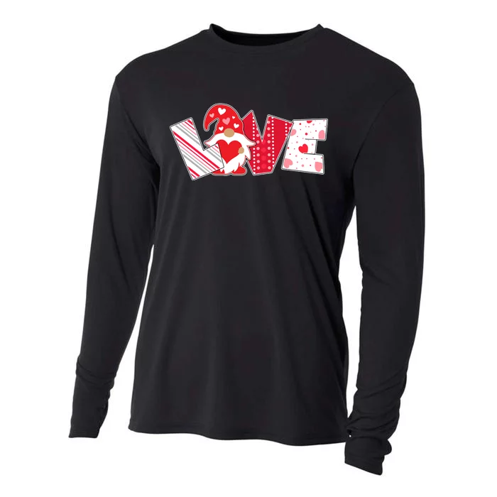 Cute Valentine's Day Love Gnome Cooling Performance Long Sleeve Crew