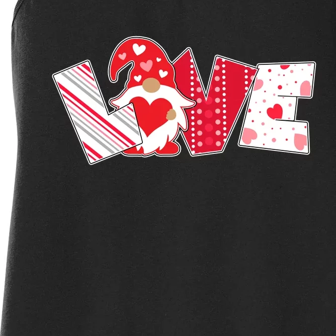 Cute Valentine's Day Love Gnome Women's Racerback Tank