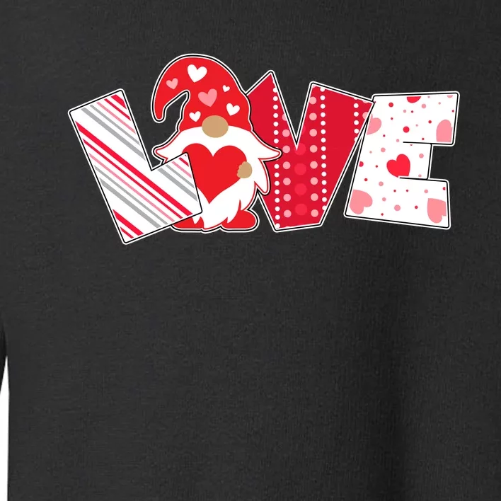 Cute Valentine's Day Love Gnome Toddler Sweatshirt