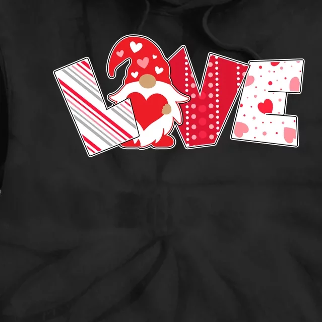 Cute Valentine's Day Love Gnome Tie Dye Hoodie