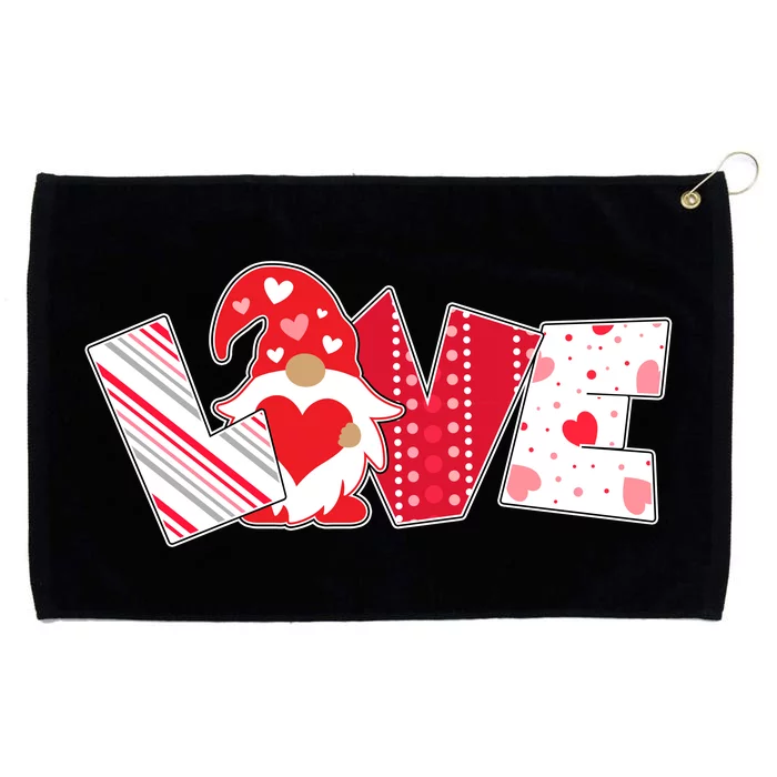 Cute Valentine's Day Love Gnome Grommeted Golf Towel