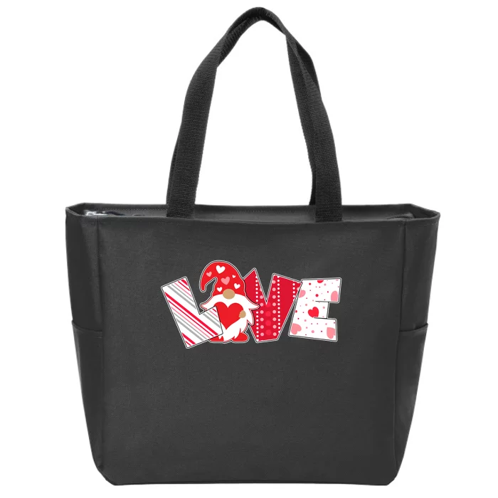 Cute Valentine's Day Love Gnome Zip Tote Bag