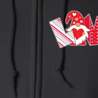 Cute Valentine's Day Love Gnome Full Zip Hoodie